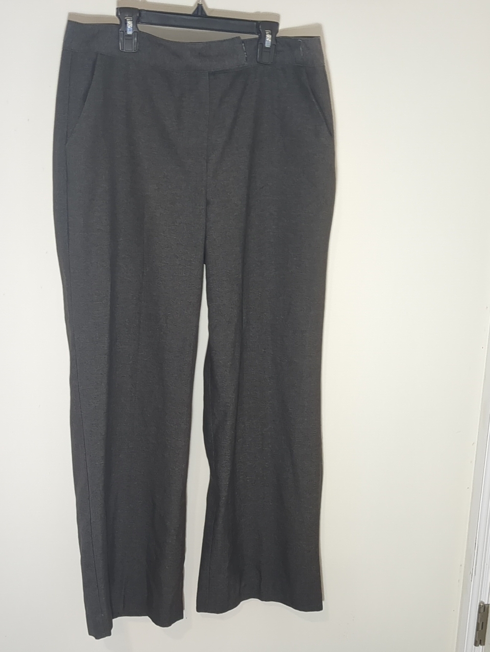 New Directions Women's Charcoal Gray Straight-Leg Dress Trousers, Sz 12